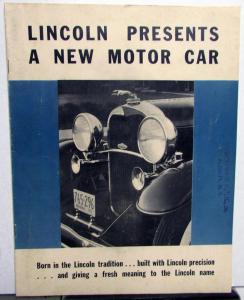 1931 Lincoln ORIGINAL Sales Brochure