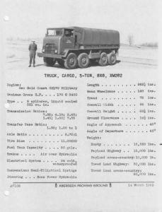 1955 REO Gold Comet 5-Ton Military Truck Spec Sheet Press Photo 0012 - Aberdeen