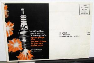 1970 Chevrolet Dealer Mailer Spark Plug Service & Chevy Antique Car Chart