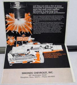 1970 Chevrolet Dealer Mailer Spark Plug Service & Chevy Antique Car Chart