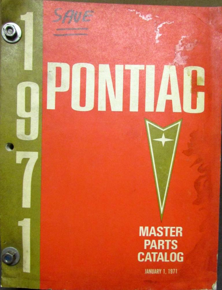1971 Pontiac Master Parts and Accessories Catalog GTO Firebird Trans Am