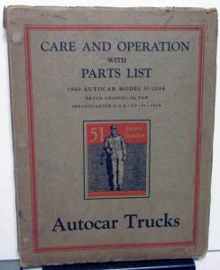 1940 Autocar Trucks Dealer Service & Parts Bulletins U-2044 Shop Manual Update