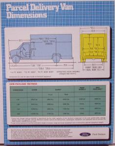 1979 Ford Econoline Parcel Delivery Van Sales Brochure