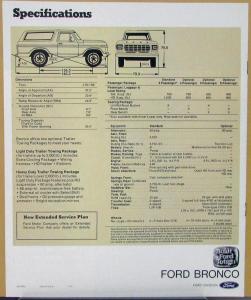 1979 Ford Bronco Truck 4WD Free Wheeling Ranger XLT Custom Color Sales Brochure