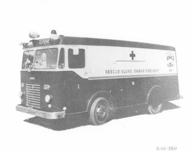 1955 Available Rescue Squad Omaha Fire Dept Truck Press Photo 0009