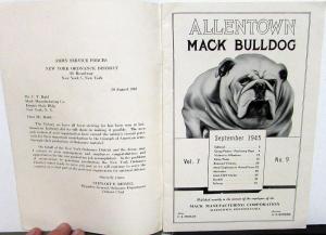 1945 Allentown Mack Bulldog Truck Factory Employee Newsletter Magazine September