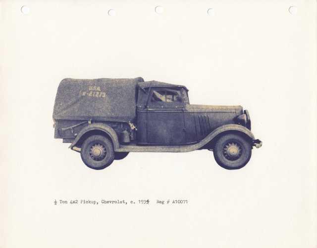1934-1935 Chevrolet 1/2 Ton Pickup Military Truck Press Photo 0288