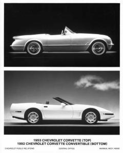 1953 Chevrolet Corvette and 1992 Convertible Press Photo 0292