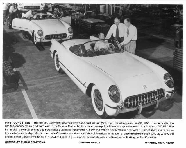 1953 Chevrolet First Corvettes Press Photo 0293
