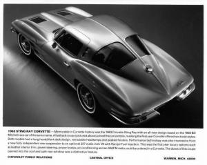 1963 Chevrolet Stingray Corvette Split Window Press Photo 0294
