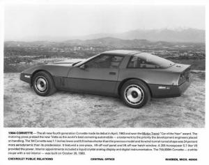 1984 Chevrolet Corvette 4th Generation Press Photo 0296