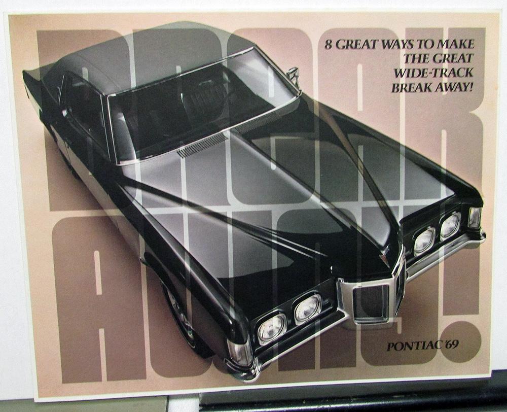 1969 Pontiac Dealer Sales Brochure Mailer Wide Track LeMans GTO Firebird