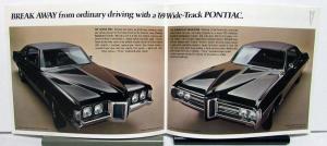1969 Pontiac Dealer Sales Brochure Mailer Wide Track LeMans GTO Firebird