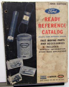 1966 Ford Ready Reference Parts Catalog Mustang Thunderbird Ranchero Pick-up 65