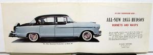 1955 Hudson Hornet & Wasp American Motors Dealer Sales Brochure Folder