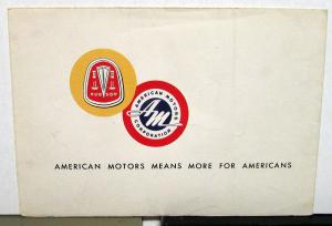 1955 Hudson Hornet & Wasp American Motors Dealer Sales Brochure Folder