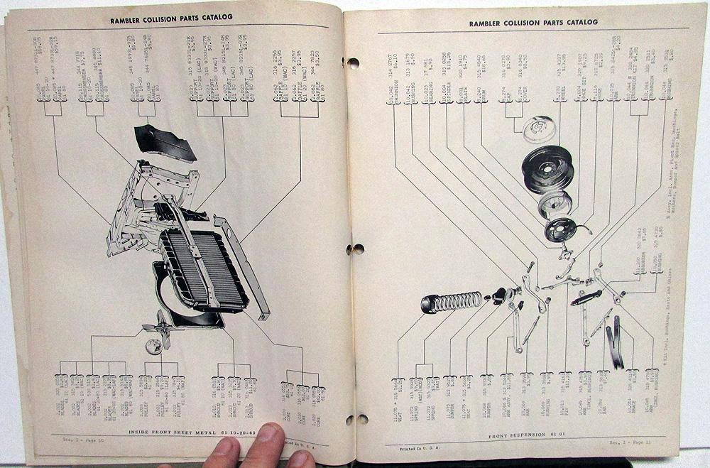 1956 1957 1958 1959 1960 1961 Rambler Collision Parts Catalog