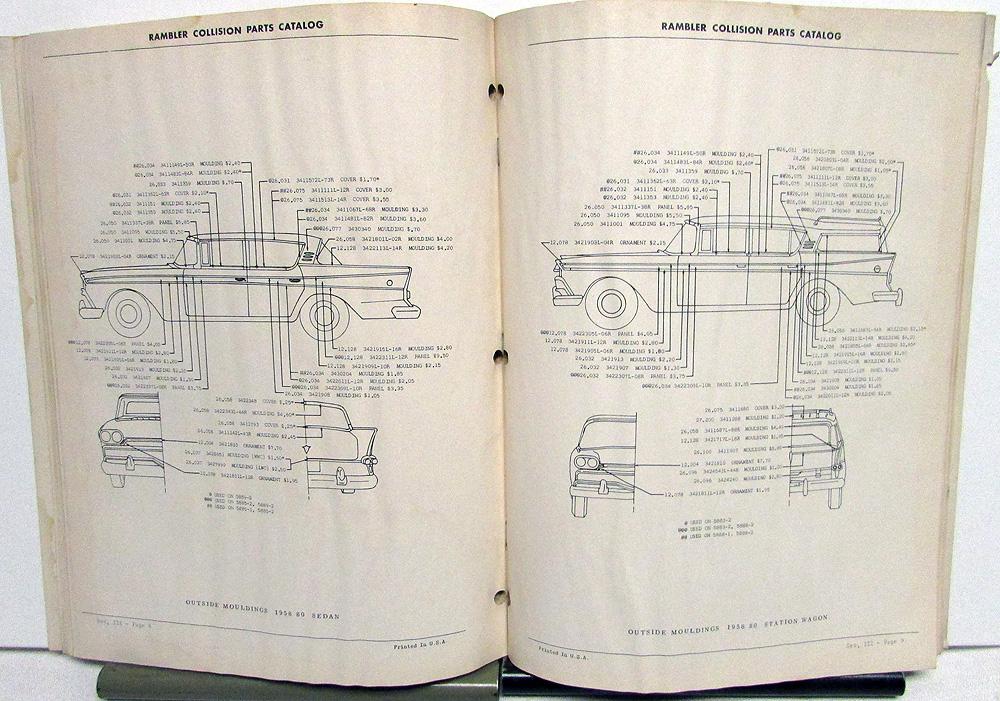 1956 1957 1958 1959 1960 1961 Rambler Collision Parts Catalog