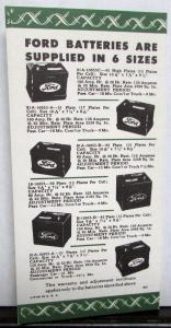 1950s Ford Battery Warranty Certificate 6 Volt Car Truck NOS Original