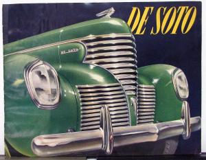 1939 DeSoto Custom Deluxe Sedan Coupe 7 Passenger Sales Brochure Oversized Orig
