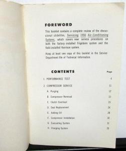 1956 Chevrolet Dealer Service Information Instructional Booklet Air-Conditioning