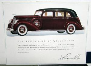 1937 Lincoln V12 Cabriolet Brunn Berline Judkins Limo Willoughby Sales Brochure