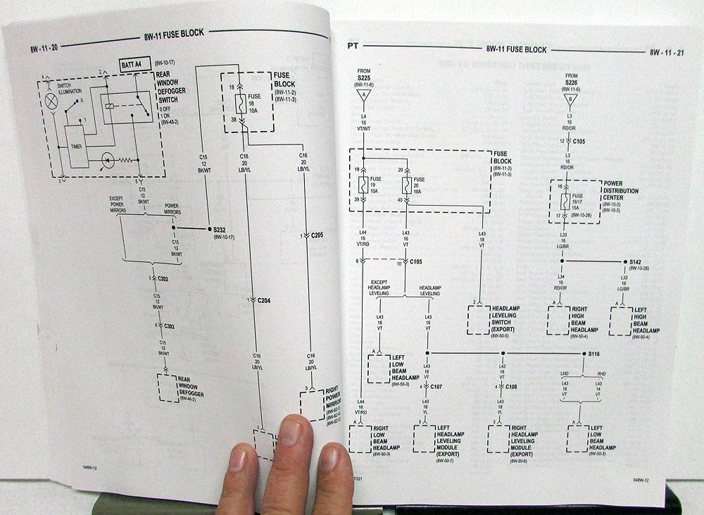 2004 Chrysler PT Cruiser Electrical Wiring Diagrams Shop Service Manual