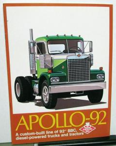 1973-1974 Diamond REO Apollo 92 Truck Dealer Sales Brochure 92 Inch BBC Tractor