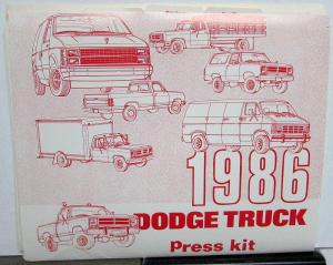 1986 Dodge Truck New Models Press Kit Media Release Pickup Ramcharger Van