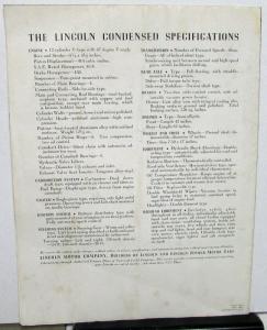 1937 Lincoln Cars That Live In Town ORIGINAL Color Sales Brochure with Specs