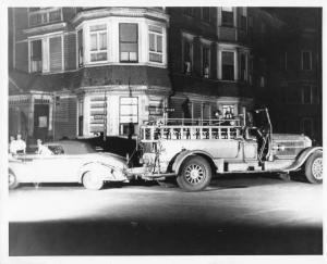 1930s Boston Fire Engine Truck Crash with Chevrolet Convertible Press Photo 0050