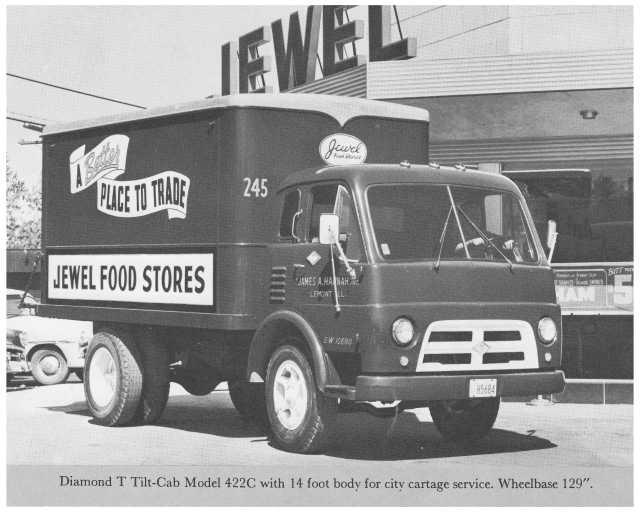 1953-1955 Diamond T 422C Tilt-Cab Truck Press Photo 0019 - Jewel Food Stores