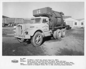 1953 Autocar DC-100 Cement Mixer Truck Press Photo 0028 - Silliman & Godfrey Co