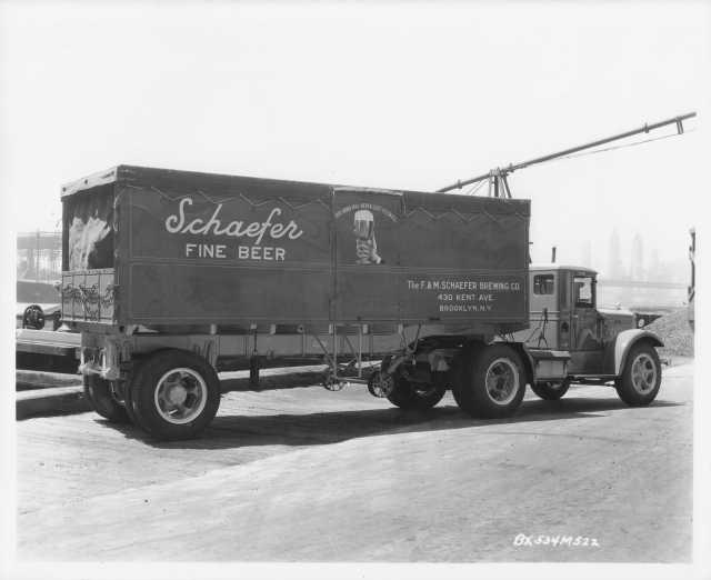 1934 Mack BX Tractor Trailer Truck Press Photo 0182 - Schaefer Fine Beer