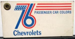 1976 Chevrolet Passenger Car Pocket Salesmans Paint Chips Sample Chevelle Camaro