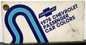 1978 Chevrolet Passenger Car Pocket Salesmans Paint Chips Sample Malibu Camaro