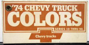 1974 Chevrolet Truck Pocket Salesmans Paint Chips Sample Series 10-90 Pickup H/D