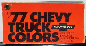 1977 Chevrolet Truck Pocket Salesmans Paint Chips Sample Series 10-90 Pickup Luv