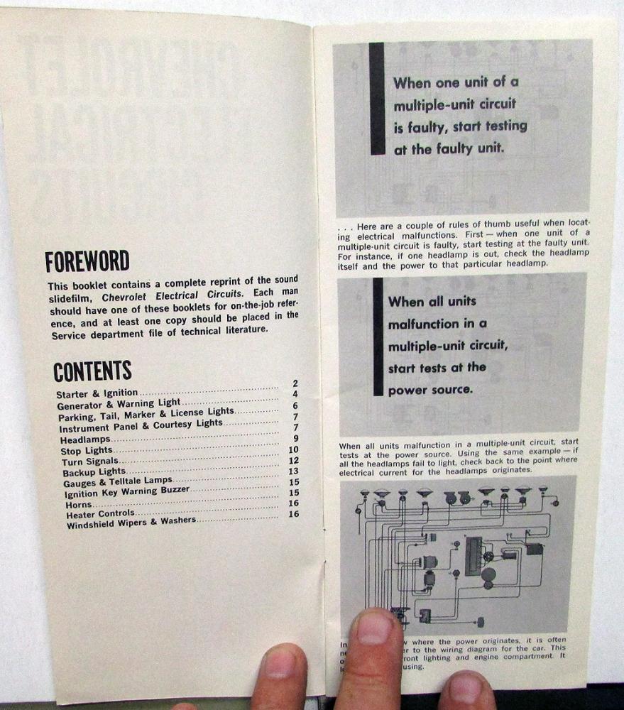 1969 Chevrolet Dealer Service Booklet Instructions Electrical Circuits