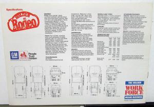 1981 Holden Rodeo Pickup Dealer Sales Brochure GM Of New Zealand Features Specs