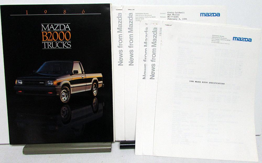 1986 Mazda B2000 Trucks Press Kit Media Release Brochure & Info Sheets