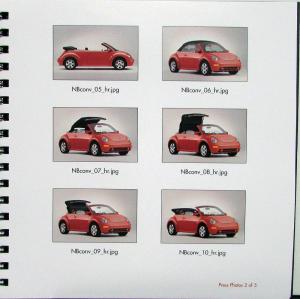 2003 Volkswagen VW Beetle Convertible Press Kit 3D Case W/ Photo CD