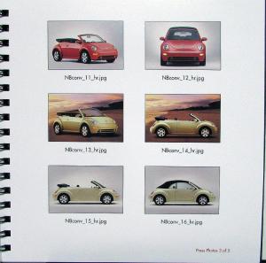 2003 Volkswagen VW Beetle Convertible Press Kit 3D Case W/ Photo CD