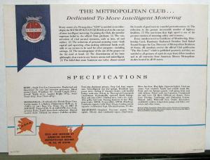 1959 Metropolitan 1500 Dealer Large Sales Brochure Folder Luxury In Miniature