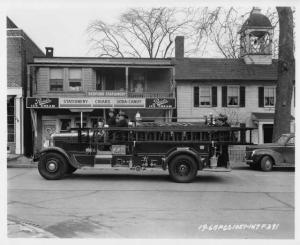 1930s Mack Fire Truck Press Photo 0203 - BFD in Front of Bedford Stationary