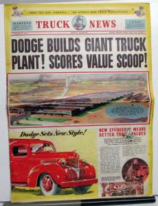 1939 Dodge 1 Thru 2 Ton Truck News Vol 39 No 1 Sales Folder Oversized Original