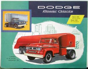 1958 Dodge Truck 800 900 Chassis Cab Tandem Heavy Duty Sales Folder Original