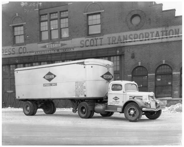 1940s White Truck Press Photo 0075 Keeshin Dependable Service