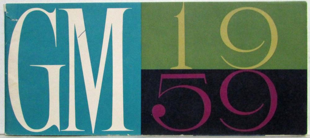 1959 GM Shareholders New Models Brochure Folder Chevy Cadillac Olds