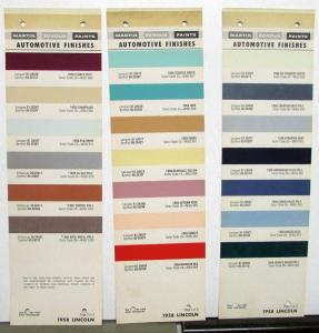 1958 Lincoln Paint Chip Color Samples Leaflets Martin Senour Paints